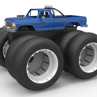 Vintage Monster Truck with double wheels Scale 1:25 - Thumbnail 1