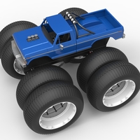 Vintage Monster Truck with double wheels Scale 1:25 - Thumbnail 2