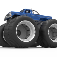 Vintage Monster Truck with double wheels Scale 1:25 - Thumbnail 3