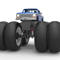 Vintage Monster Truck with double wheels Scale 1:25 - Thumbnail 5