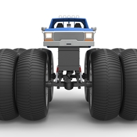 Vintage Monster Truck with double wheels Scale 1:25 - Thumbnail 6