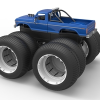 Vintage Monster Truck with double wheels Scale 1:25 - Thumbnail 10