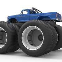 Vintage Monster Truck with double wheels Scale 1:25 - Thumbnail 11