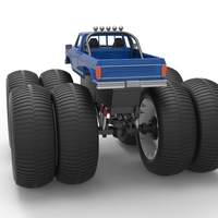 Vintage Monster Truck with double wheels Scale 1:25 - Thumbnail 12