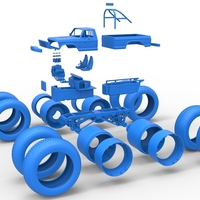 Vintage Monster Truck with double wheels Scale 1:25 - Thumbnail 18