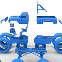 Vintage Monster Truck with double wheels Scale 1:25 - Thumbnail 22