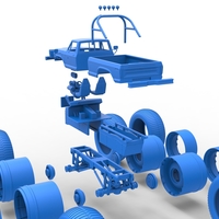 Vintage Monster Truck with double wheels Scale 1:25 - Thumbnail 24