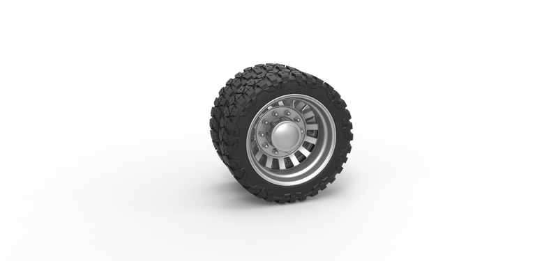Rear semi wheel for pickup Version 16 Scale 1:25
