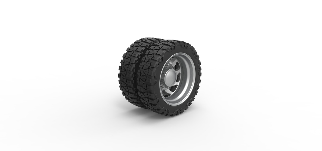 Rear semi wheel for pickup Version 17 Scale 1:25 3D Print 525089