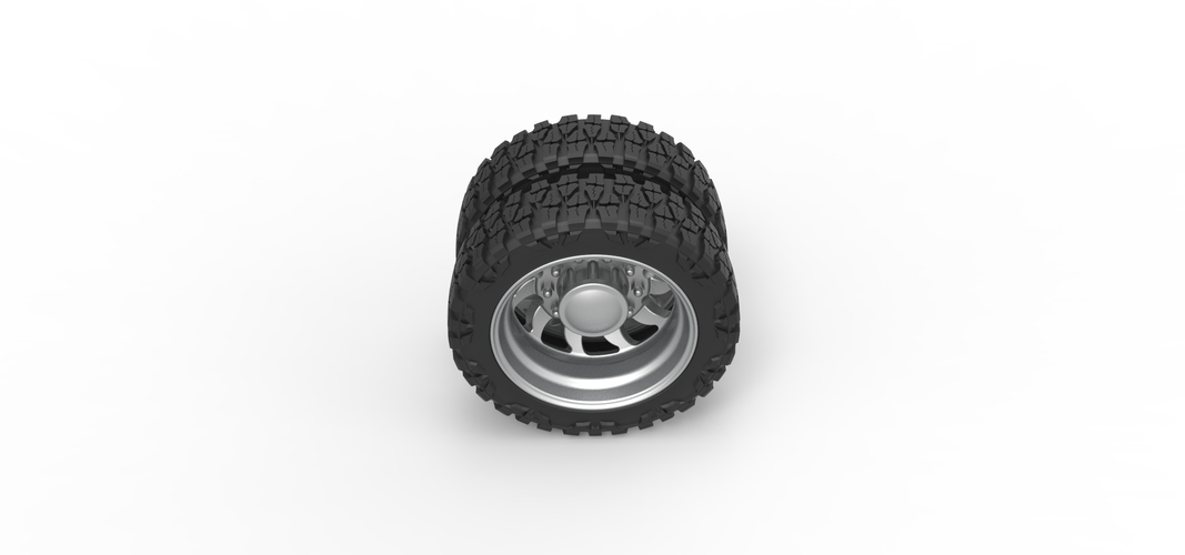 Rear semi wheel for pickup Version 17 Scale 1:25 3D Print 525093