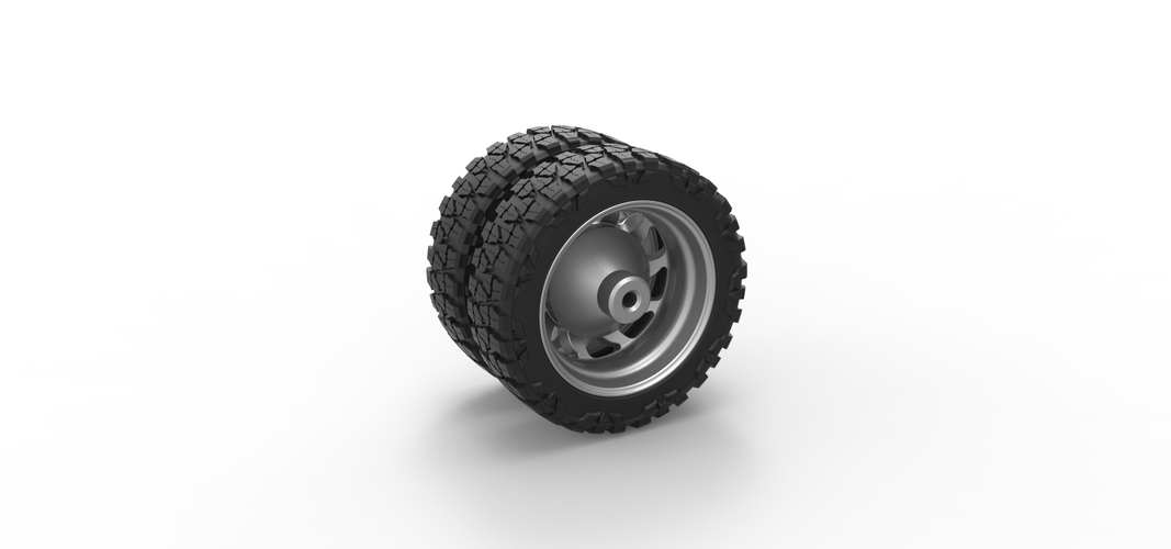 Rear semi wheel for pickup Version 17 Scale 1:25 3D Print 525095