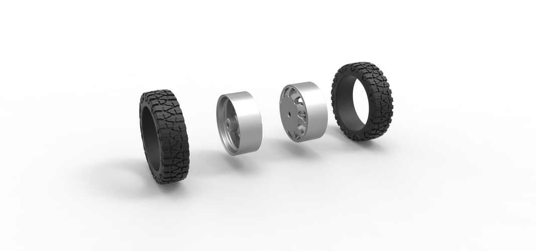 Rear semi wheel for pickup Version 17 Scale 1:25 3D Print 525097