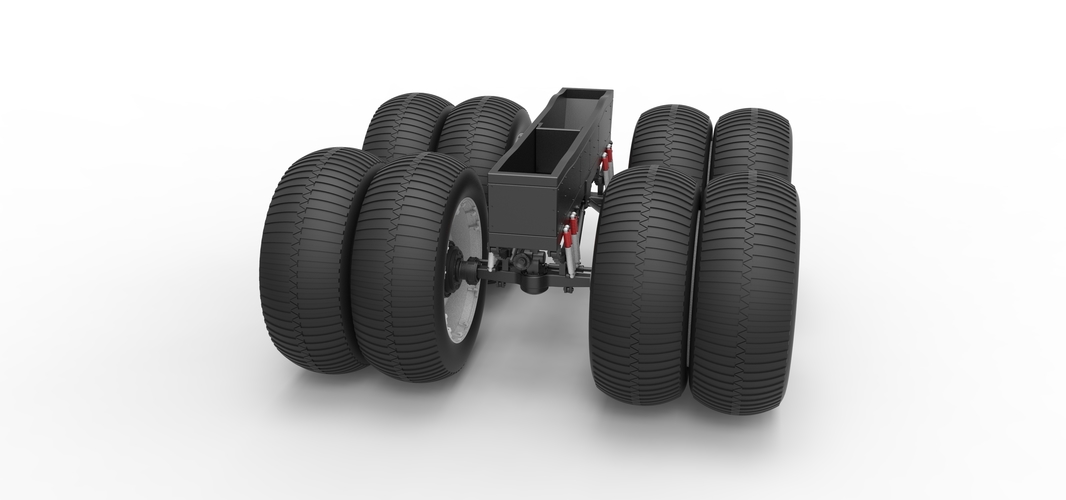 Chassis of vintage monster truck with double wheels 1:25 3D Print 525191