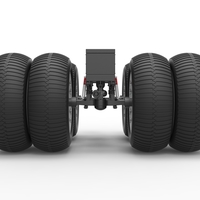 Chassis of vintage monster truck with double wheels 1:25 - Thumbnail 7