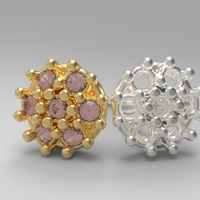 flower earing- 1mm stones - Thumbnail 1