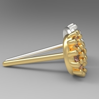 flower earing- 1mm stones - Thumbnail 4