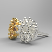 flower earing- 1mm stones - Thumbnail 6