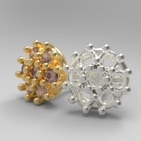 flower earing- 1mm stones - Thumbnail 7