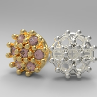 flower earing- 1mm stones - Thumbnail 8