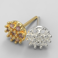 flower earing- 1mm stones - Thumbnail 9
