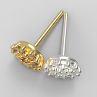 flower earing- 1mm stones - Thumbnail 10