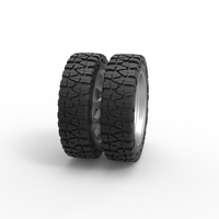 Rear semi wheel for pickup Version 18 Scale 1:25 - Thumbnail 3
