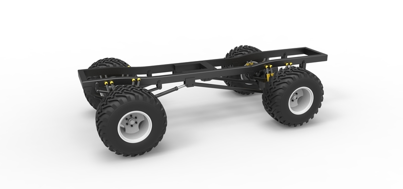 Diecast Chassis of vintage monster truck Scale 1:25