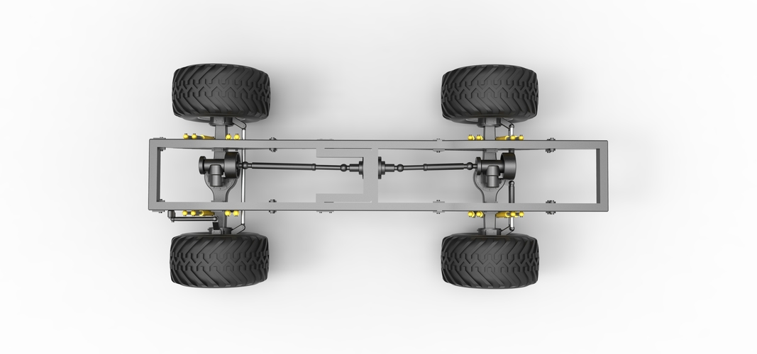 Diecast Chassis of vintage monster truck Scale 1:25 3D Print 525572