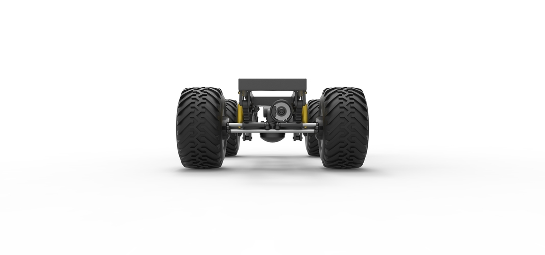 Diecast Chassis of vintage monster truck Scale 1:25 3D Print 525576