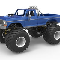 Small Diecast vintage Monster Truck Scale 1:25 3D Printing 525634