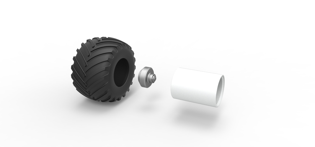 Wheel from vintage monster truck Scale 1:25 3D Print 525669