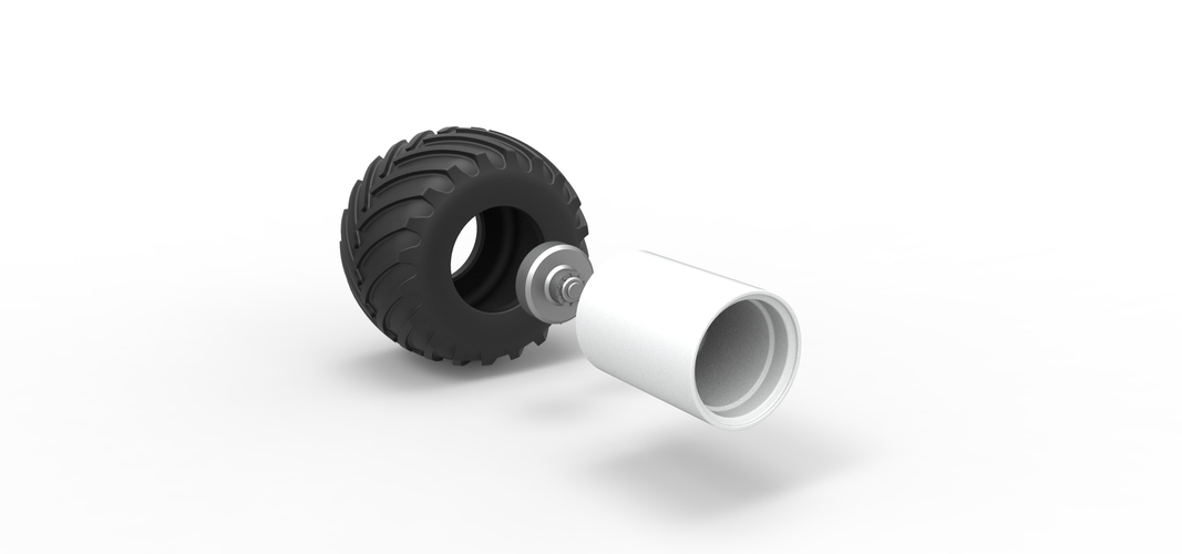 Wheel from vintage monster truck Scale 1:25 3D Print 525670