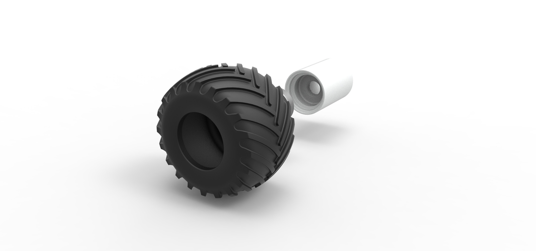 Wheel from vintage monster truck Scale 1:25 3D Print 525672