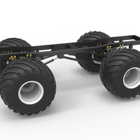 Diecast Chassis of vintage monster truck Scale 1:25 - Thumbnail 1