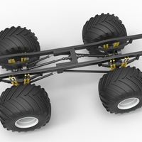 Diecast Chassis of vintage monster truck Scale 1:25 - Thumbnail 4
