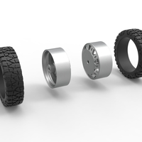 Rear semi wheel for pickup Version 19 Scale 1:25 - Thumbnail 10