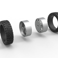 Rear semi wheel for pickup Version 20 Scale 1:25 - Thumbnail 10