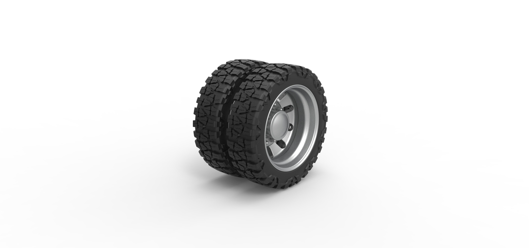 Rear semi wheel for pickup Version 21 Scale 1:25 3D Print 525788