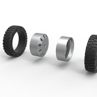 Rear semi wheel for pickup Version 21 Scale 1:25 - Thumbnail 9