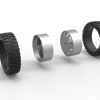 Rear semi wheel for pickup Version 21 Scale 1:25 - Thumbnail 10