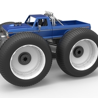 Vintage Monster Truck with 10 ft wheels Scale 1:25 - Thumbnail 1