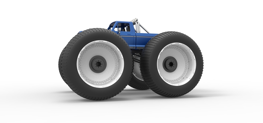 Vintage Monster Truck with 10 ft wheels Scale 1:25 3D Print 525826