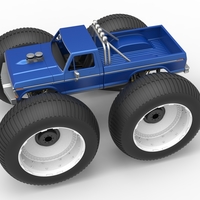 Vintage Monster Truck with 10 ft wheels Scale 1:25 - Thumbnail 4