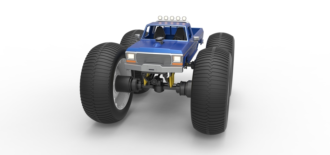 Vintage Monster Truck with 10 ft wheels Scale 1:25 3D Print 525829