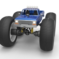Vintage Monster Truck with 10 ft wheels Scale 1:25 - Thumbnail 5