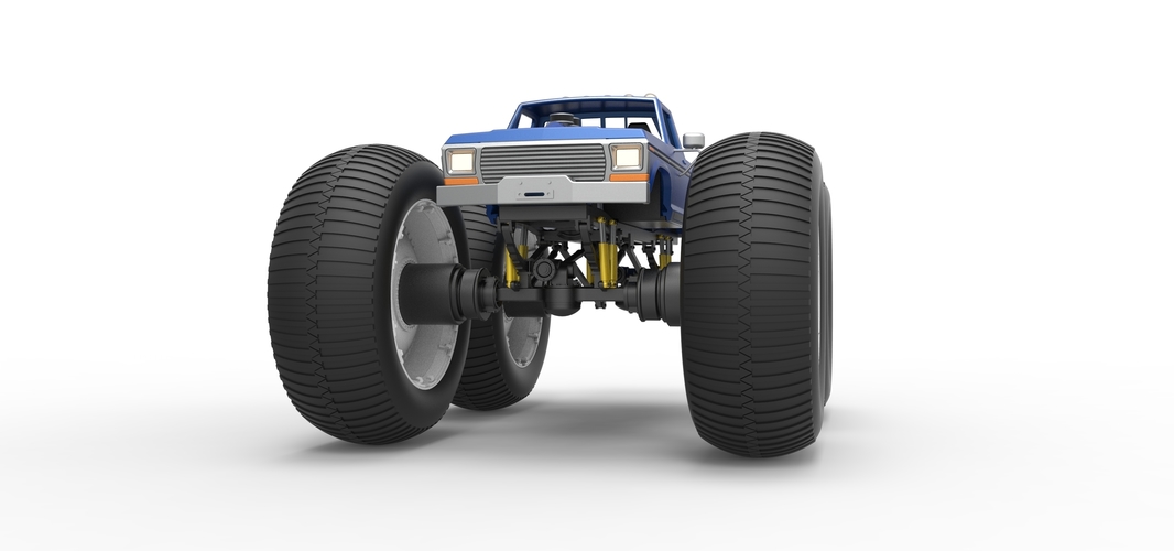 Vintage Monster Truck with 10 ft wheels Scale 1:25 3D Print 525830