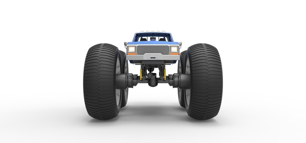 Vintage Monster Truck with 10 ft wheels Scale 1:25 3D Print 525831