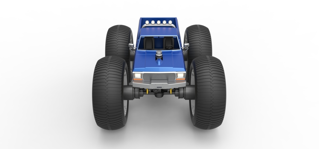 Vintage Monster Truck with 10 ft wheels Scale 1:25 3D Print 525832