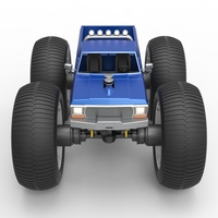 Vintage Monster Truck with 10 ft wheels Scale 1:25 - Thumbnail 8