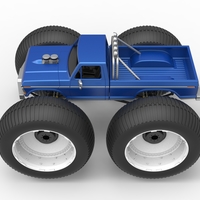 Vintage Monster Truck with 10 ft wheels Scale 1:25 - Thumbnail 10